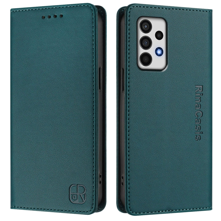 For Samsung Galaxy A52 4G / 5G RC01 Dual-Folded Magnetic Suction RFID Leather Phone Case