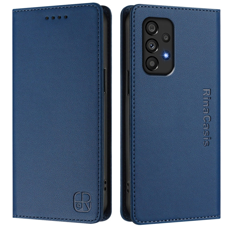 For Samsung Galaxy A53 5G RC01 Dual-Folded Magnetic Suction RFID Leather Phone Case