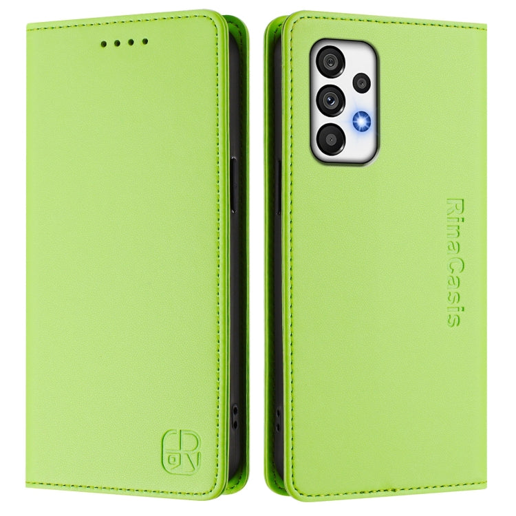 For Samsung Galaxy A72 4G / 5G RC01 Dual-Folded Magnetic Suction RFID Leather Phone Case