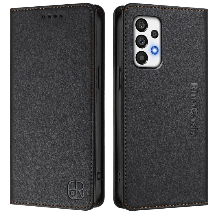 For Samsung Galaxy A72 4G / 5G RC01 Dual-Folded Magnetic Suction RFID Leather Phone Case