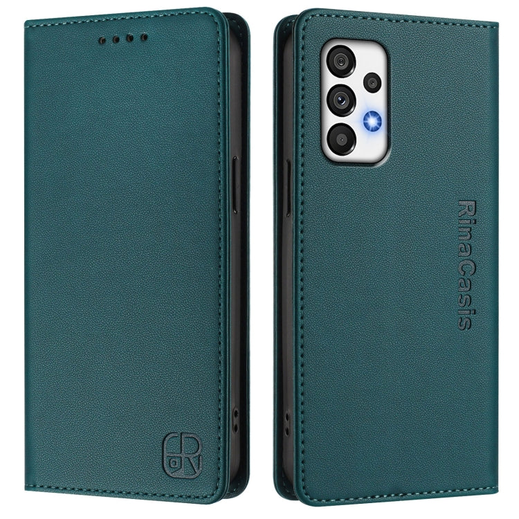 For Samsung Galaxy A72 4G / 5G RC01 Dual-Folded Magnetic Suction RFID Leather Phone Case