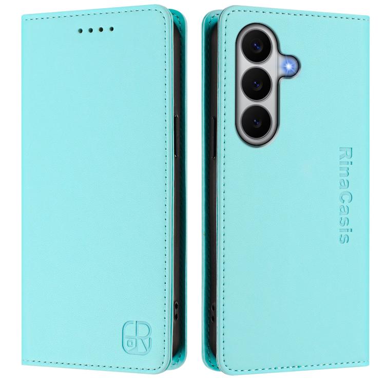 For Galaxy A27 5G RC01 Dual-Folded Magnetic Suction RFID Leather Phone Case