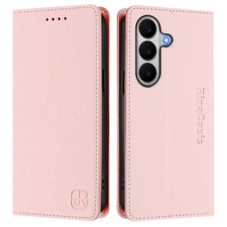 For Galaxy A27 5G RC01 Dual-Folded Magnetic Suction RFID Leather Phone Case