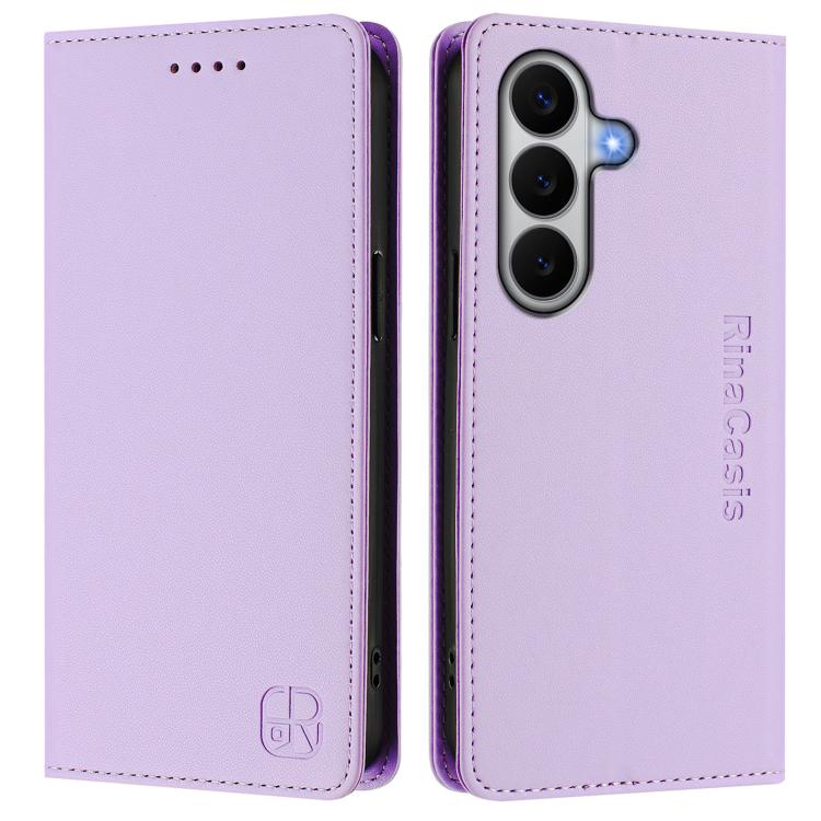 For Galaxy A27 5G RC01 Dual-Folded Magnetic Suction RFID Leather Phone Case
