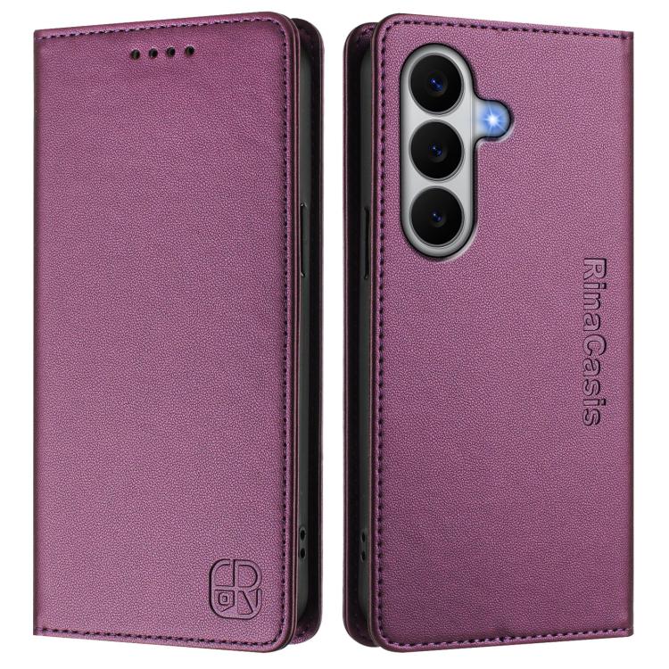 For Galaxy A27 5G RC01 Dual-Folded Magnetic Suction RFID Leather Phone Case