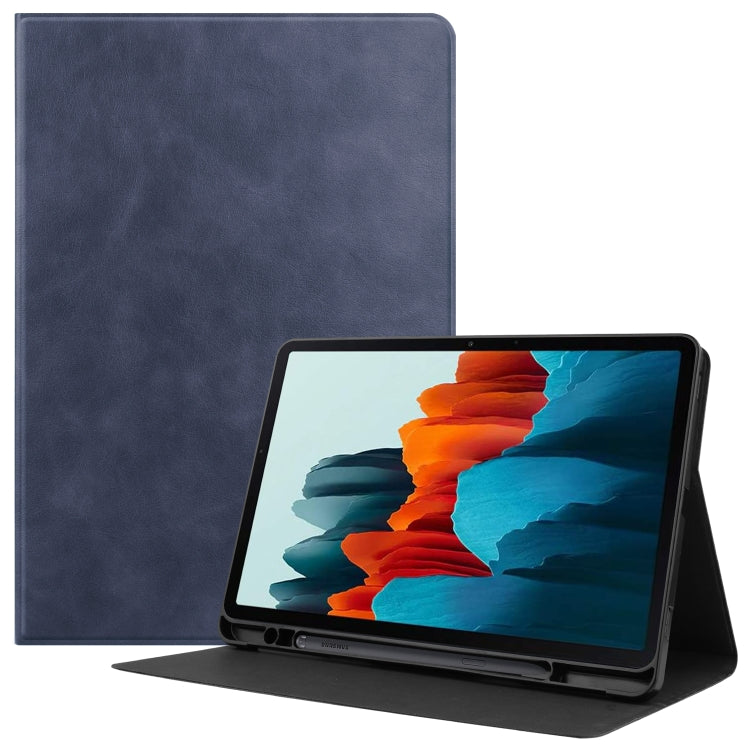 For Samsung Galaxy Tab S8 / Galaxy Tab S7 (2020) T870 Cowhide Texture TPU Tablet Horizontal Flip Leather Case with Holder & Sleep / Wake-Up Function & Pen Slot