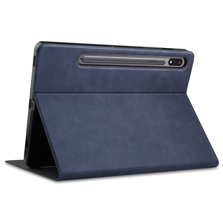 For Samsung Galaxy Tab S8 / Galaxy Tab S7 (2020) T870 Cowhide Texture TPU Tablet Horizontal Flip Leather Case with Holder & Sleep / Wake-Up Function & Pen Slot
