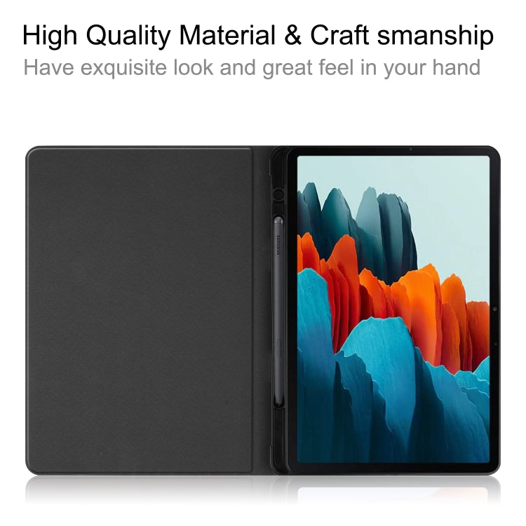 For Samsung Galaxy Tab S8 / Galaxy Tab S7 (2020) T870 Cowhide Texture TPU Tablet Horizontal Flip Leather Case with Holder & Sleep / Wake-Up Function & Pen Slot