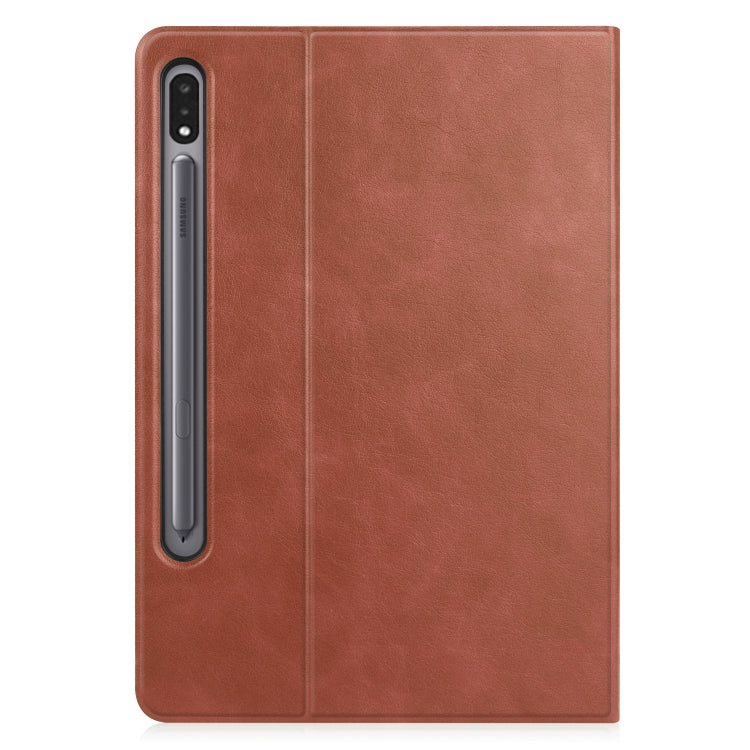 For Samsung Galaxy Tab S8 / Galaxy Tab S7 (2020) T870 Cowhide Texture TPU Tablet Horizontal Flip Leather Case with Holder & Sleep / Wake-Up Function & Pen Slot