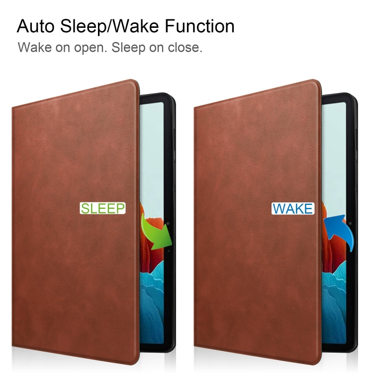 For Samsung Galaxy Tab S8 / Galaxy Tab S7 (2020) T870 Cowhide Texture TPU Tablet Horizontal Flip Leather Case with Holder & Sleep / Wake-Up Function & Pen Slot