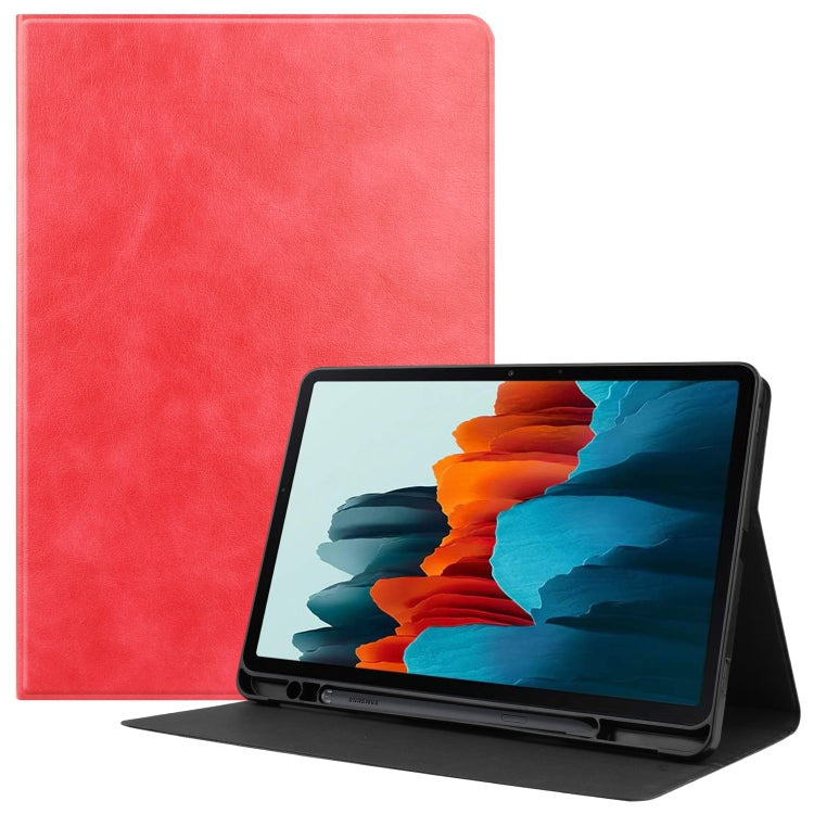 For Samsung Galaxy Tab S8 / Galaxy Tab S7 (2020) T870 Cowhide Texture TPU Tablet Horizontal Flip Leather Case with Holder & Sleep / Wake-Up Function & Pen Slot