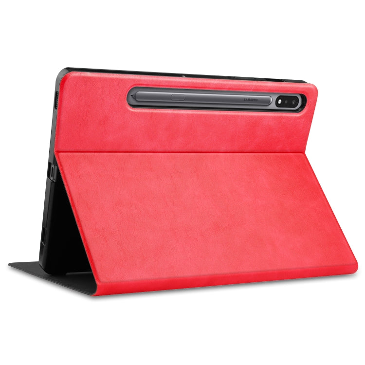 For Samsung Galaxy Tab S8 / Galaxy Tab S7 (2020) T870 Cowhide Texture TPU Tablet Horizontal Flip Leather Case with Holder & Sleep / Wake-Up Function & Pen Slot
