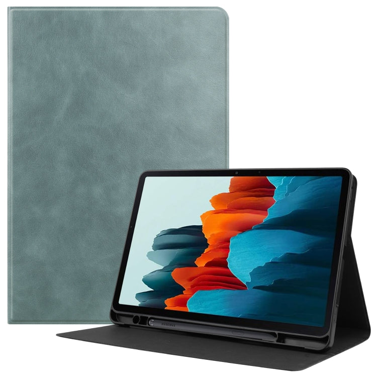 For Samsung Galaxy Tab S8 / Galaxy Tab S7 (2020) T870 Cowhide Texture TPU Tablet Horizontal Flip Leather Case with Holder & Sleep / Wake-Up Function & Pen Slot