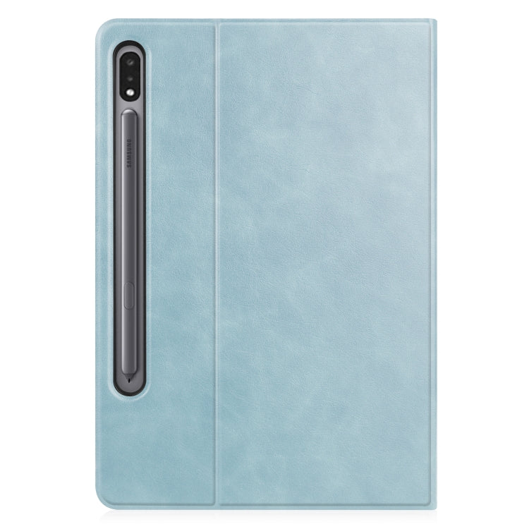 For Samsung Galaxy Tab S8 / Galaxy Tab S7 (2020) T870 Cowhide Texture TPU Tablet Horizontal Flip Leather Case with Holder & Sleep / Wake-Up Function & Pen Slot