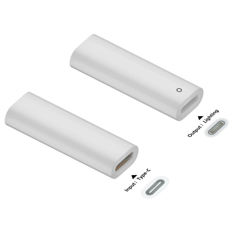 For Apple Pencil Type-C to 8 Pin Adapter Supports Bluetooth - White