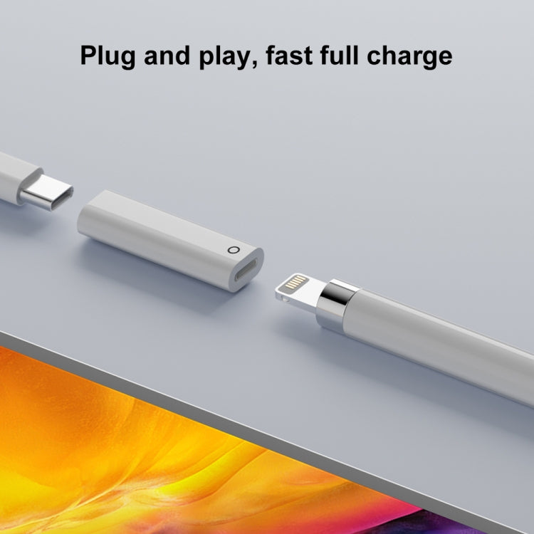 For Apple Pencil Type-C to 8 Pin Adapter Supports Bluetooth - White