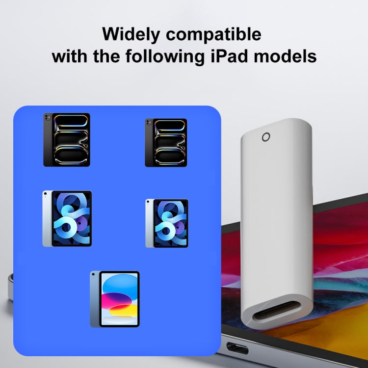 For Apple Pencil Type-C to 8 Pin Adapter Supports Bluetooth - White