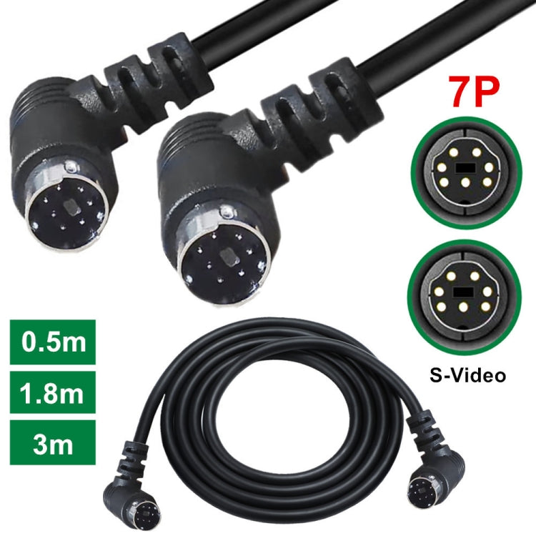 Mini DIN 7 Pin S-Video Core Audio / Video Cable, Length:0.5m