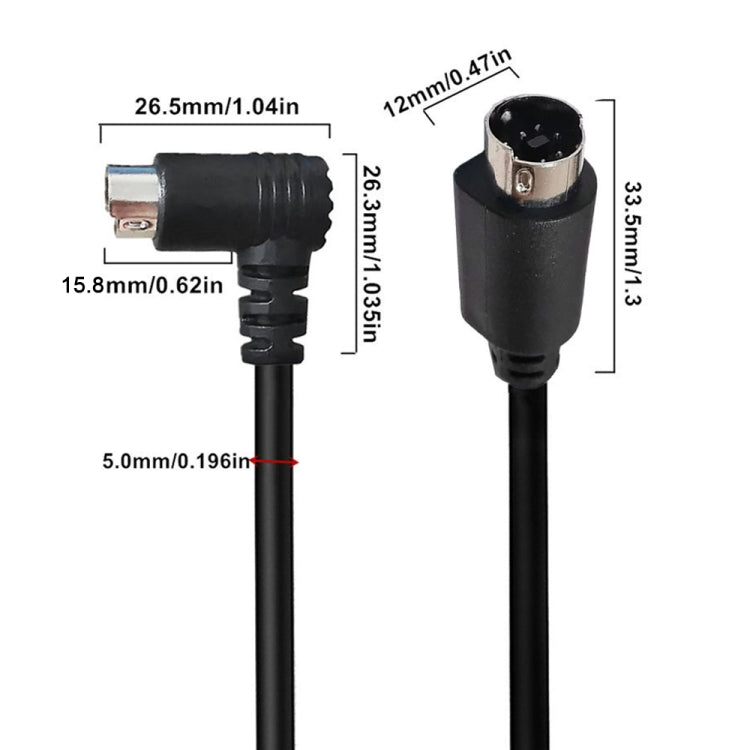 Mini DIN 7 Pin S-Video Core Audio / Video Cable, Length:0.5m