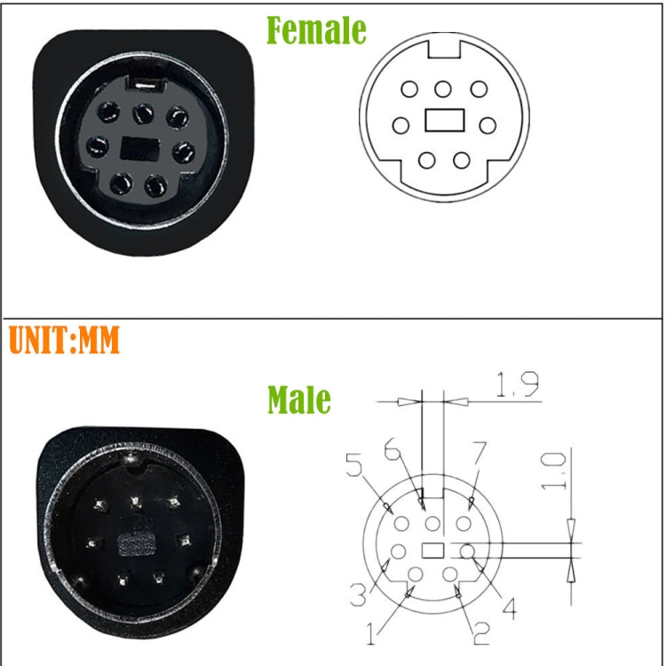 Mini DIN 7 Pin S-Video Core Audio / Video Cable, Length:0.5m