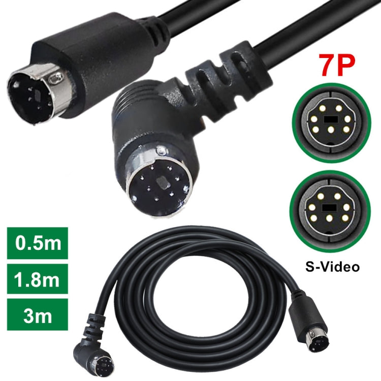 Mini DIN 7 Pin S-Video Core Audio / Video Cable, Length:0.5m