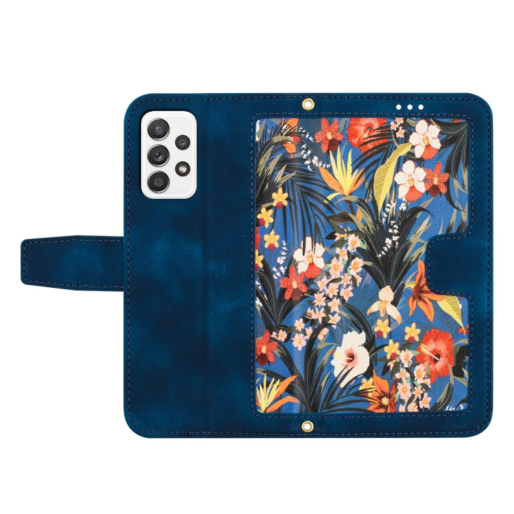 For Samsung Galaxy A23 5G / 4G Floral Pattern Leather Phone Case with Lanyard