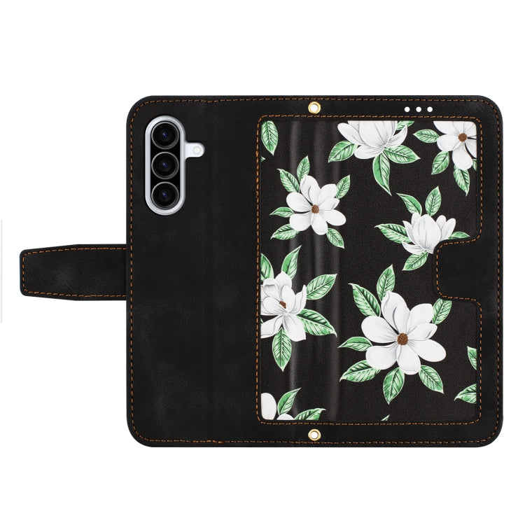 For Samsung Galaxy A26 5G Floral Pattern Leather Phone Case with Lanyard