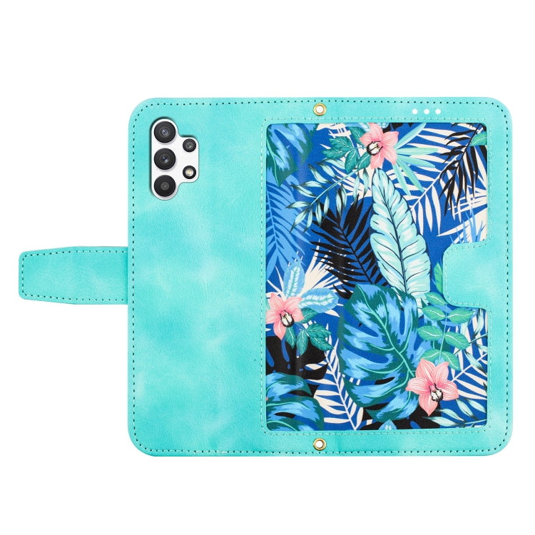 For Samsung Galaxy A32 5G Floral Pattern Leather Phone Case with Lanyard