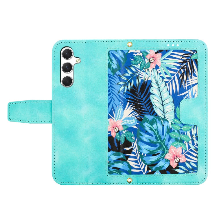 For Samsung Galaxy A56 5G Floral Pattern Leather Phone Case with Lanyard