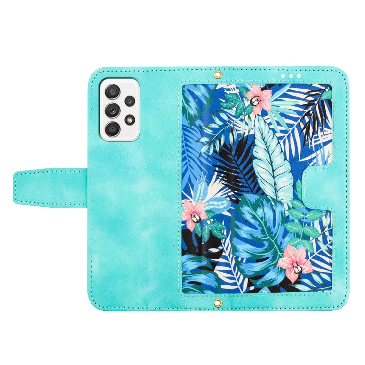For Samsung Galaxy A72 5G / 4G Floral Pattern Leather Phone Case with Lanyard
