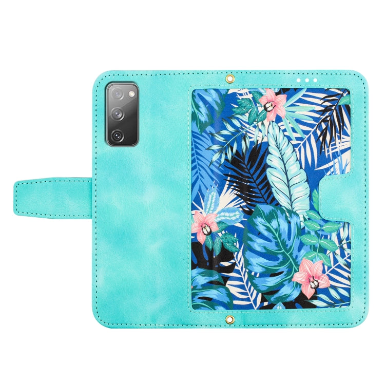 For Samsung Galaxy S20 FE Floral Pattern Leather Phone Case with Lanyard