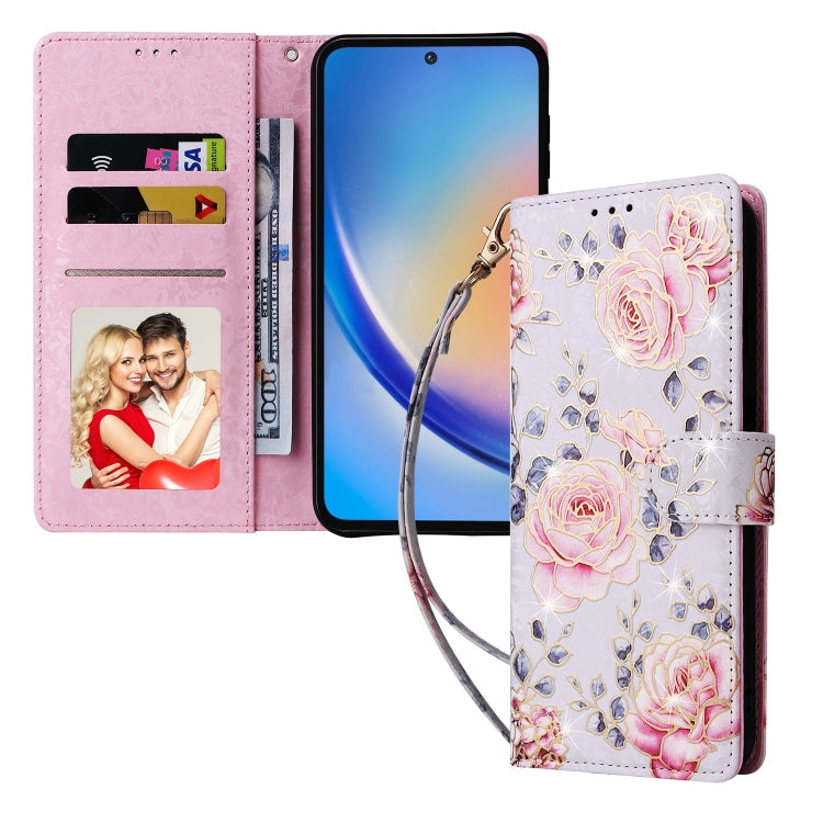 For Galaxy A35 5G Bronzing Painting RFID Leather Phone Case