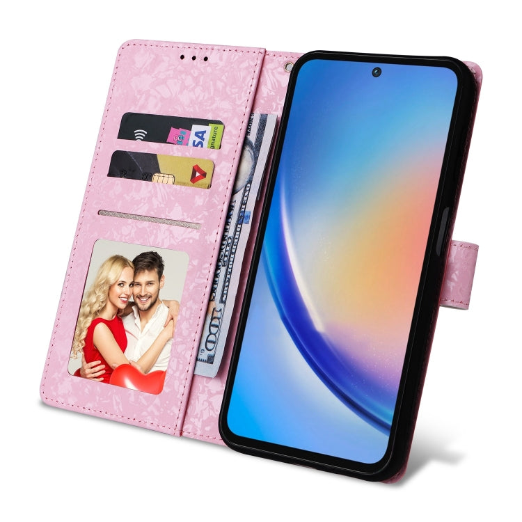For Galaxy A35 5G Bronzing Painting RFID Leather Phone Case
