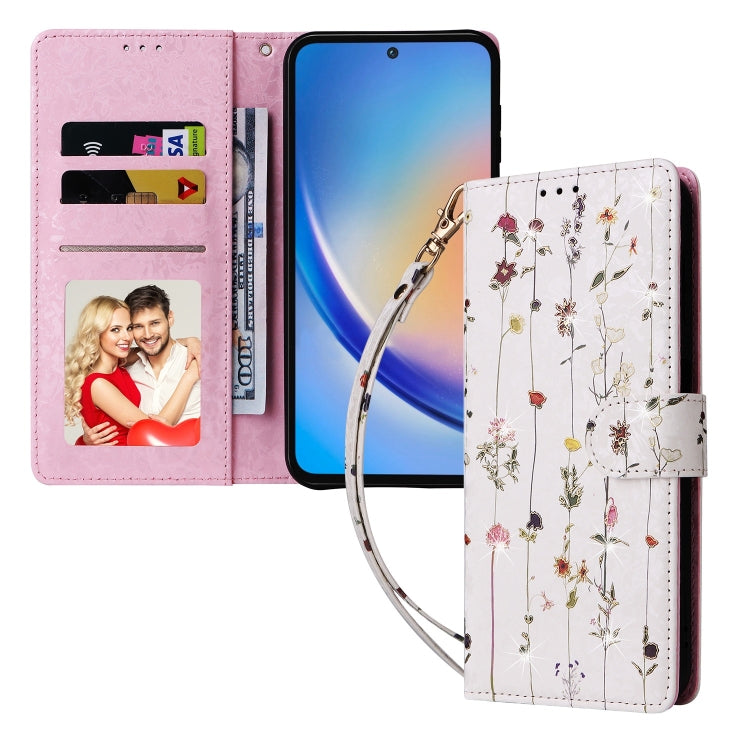 For Galaxy A35 5G Bronzing Painting RFID Leather Phone Case