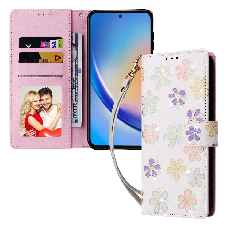 For Galaxy A35 5G Bronzing Painting RFID Leather Phone Case