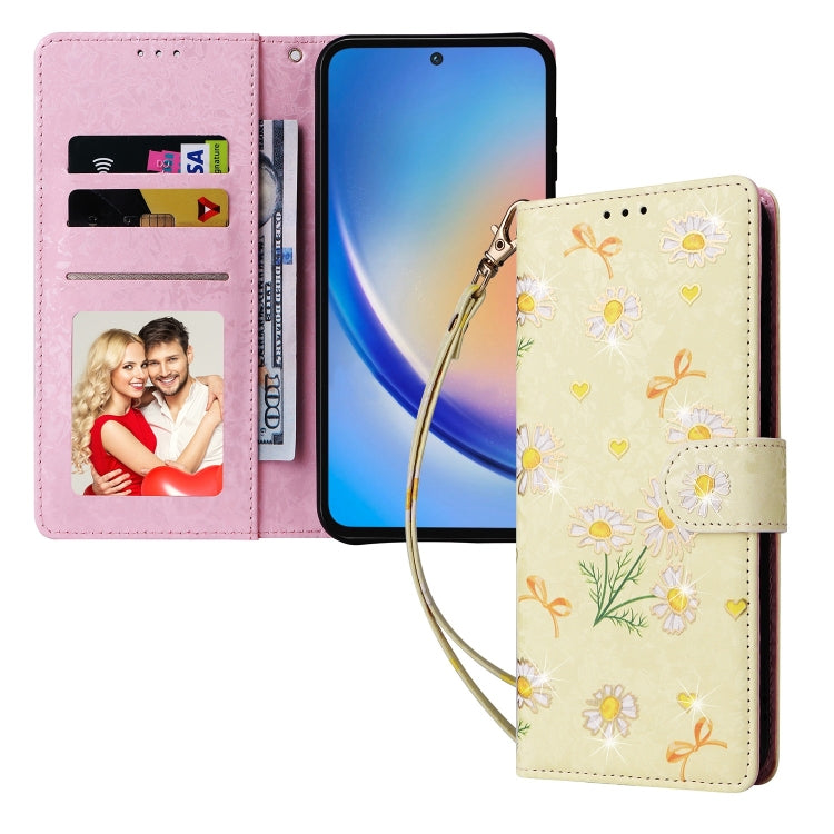 For Galaxy A35 5G Bronzing Painting RFID Leather Phone Case