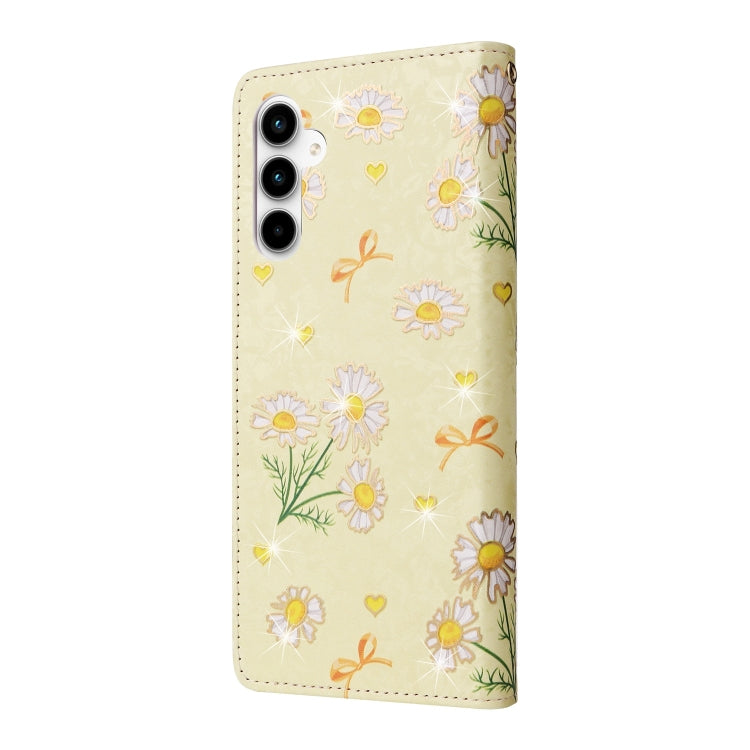 For Galaxy A35 5G Bronzing Painting RFID Leather Phone Case