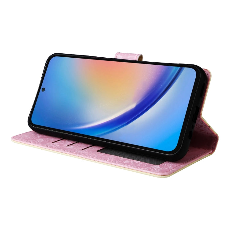 For Galaxy A35 5G Bronzing Painting RFID Leather Phone Case