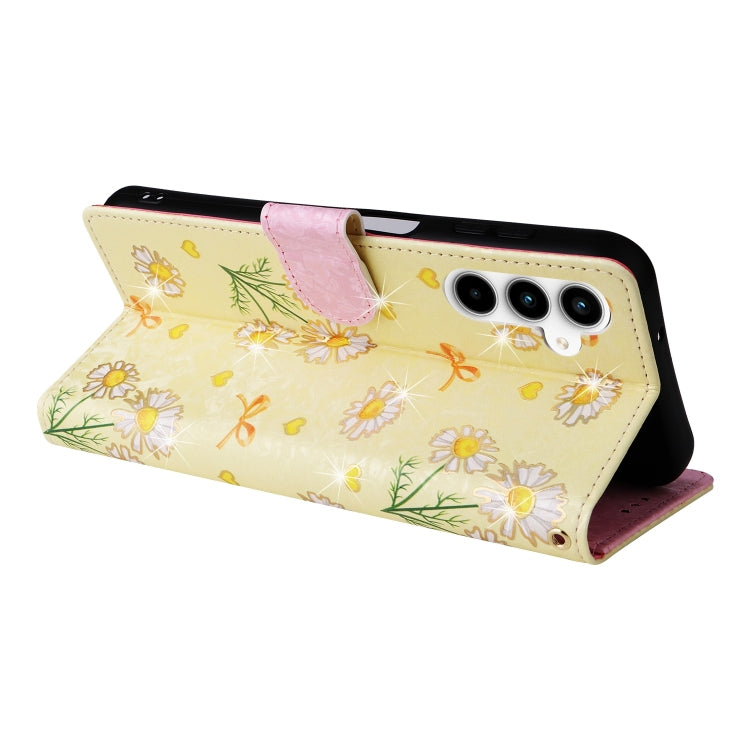 For Galaxy A35 5G Bronzing Painting RFID Leather Phone Case