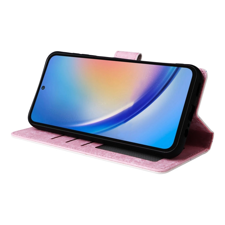 For Galaxy A35 5G Bronzing Painting RFID Leather Phone Case