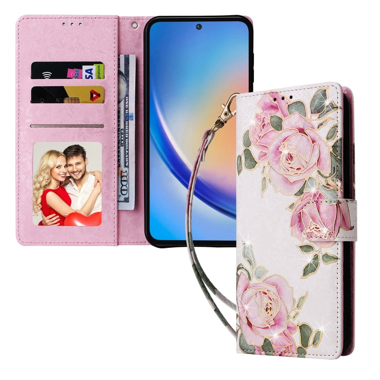For Galaxy A35 5G Bronzing Painting RFID Leather Phone Case