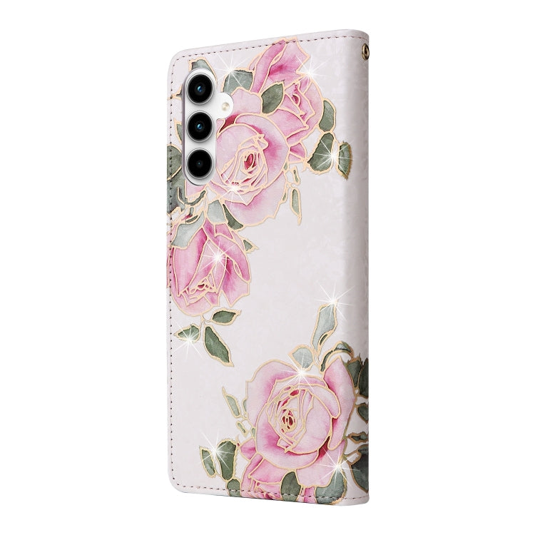 For Galaxy A35 5G Bronzing Painting RFID Leather Phone Case