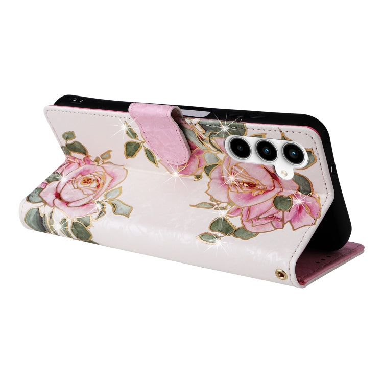 For Galaxy A35 5G Bronzing Painting RFID Leather Phone Case