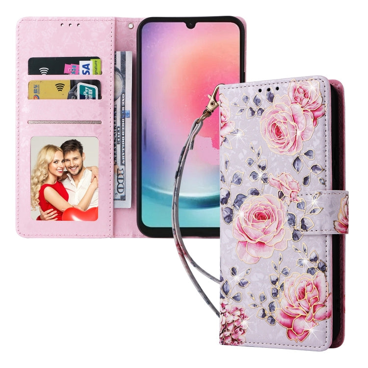 For Galaxy A24 5G Bronzing Painting RFID Leather Phone Case
