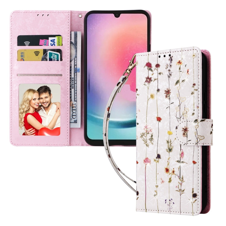 For Galaxy A24 5G Bronzing Painting RFID Leather Phone Case