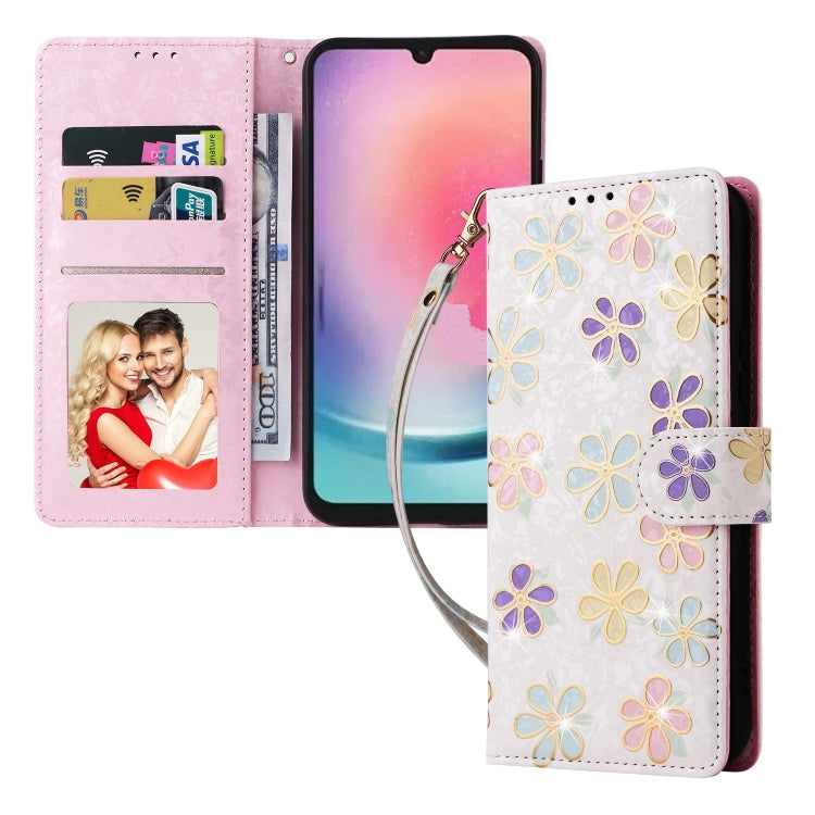 For Galaxy A24 5G Bronzing Painting RFID Leather Phone Case