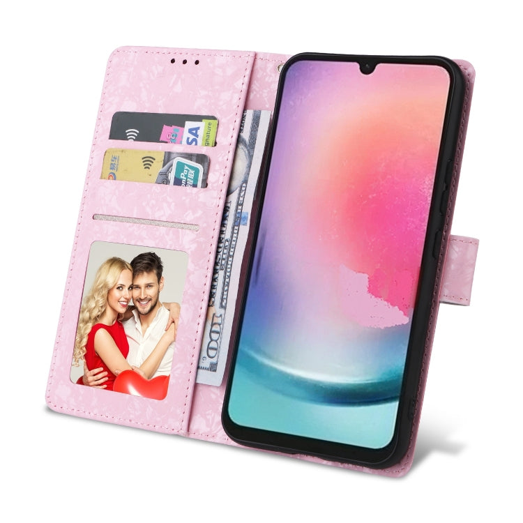 For Galaxy A24 5G Bronzing Painting RFID Leather Phone Case