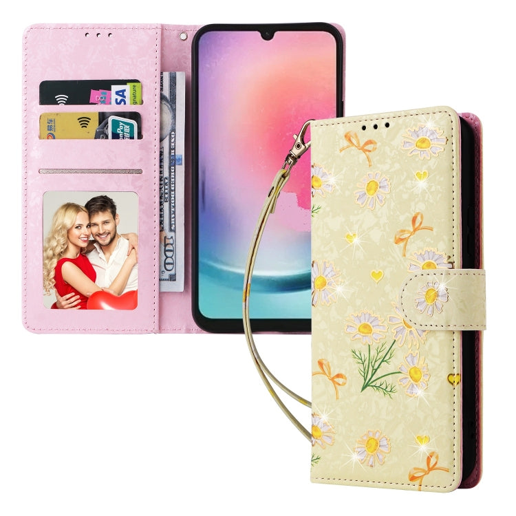 For Galaxy A24 5G Bronzing Painting RFID Leather Phone Case