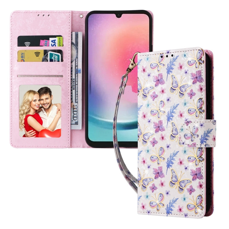 For Galaxy A24 5G Bronzing Painting RFID Leather Phone Case