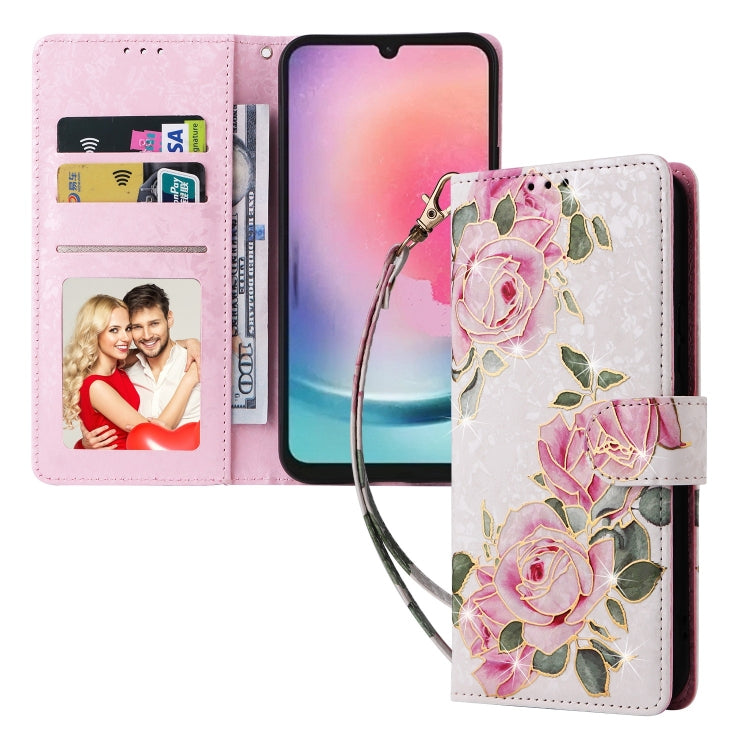 For Galaxy A24 5G Bronzing Painting RFID Leather Phone Case